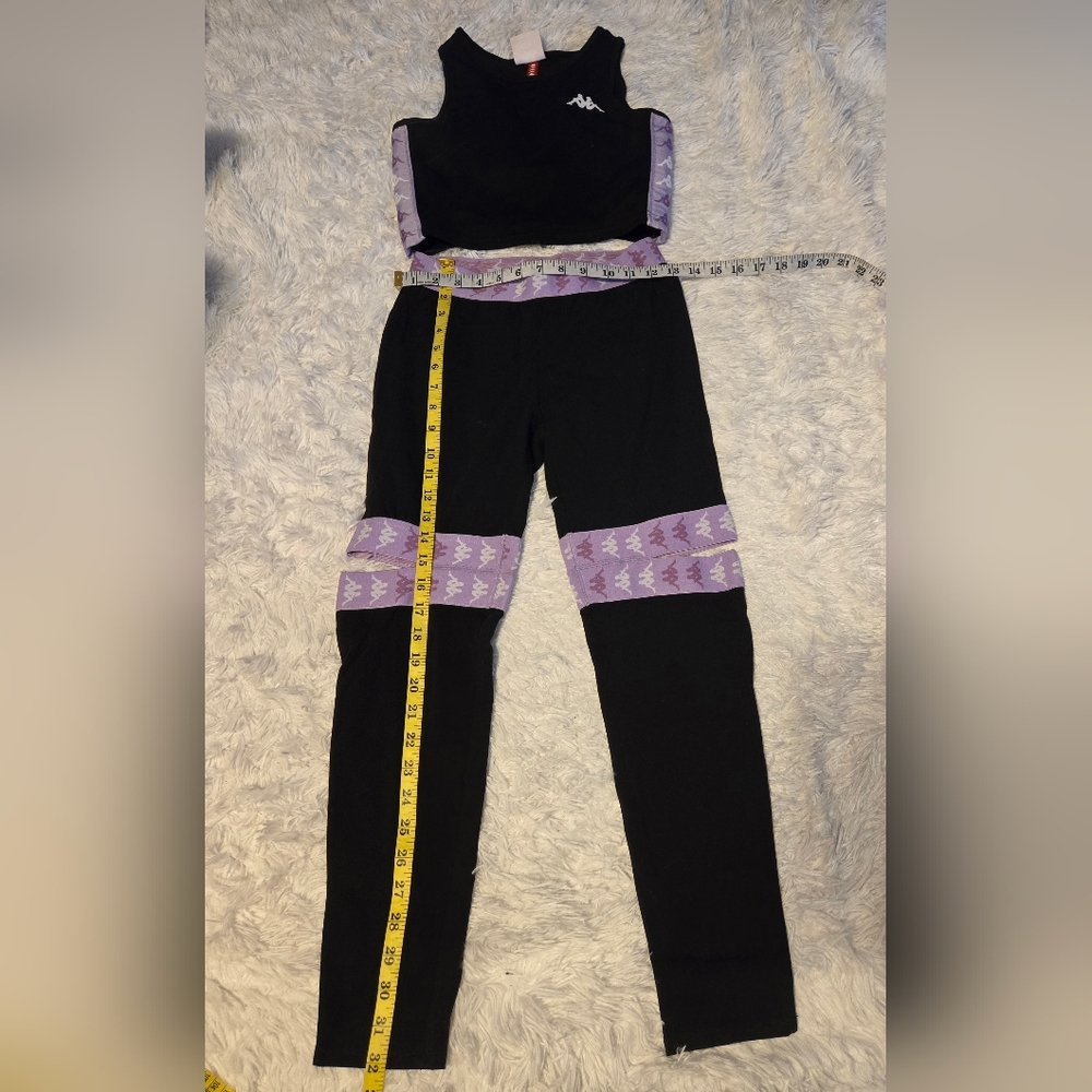 Kappa Set Top/Leggings Women's Size Small Color Black/Purple - Picture 4 of 9